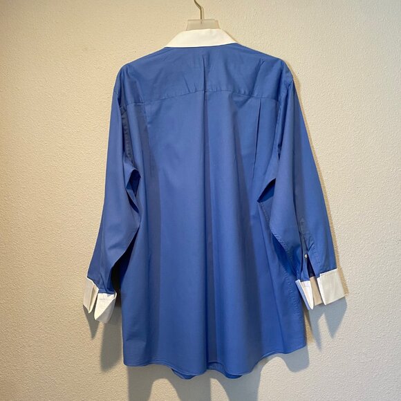 Donald J. Trump Signature Collection Blue French Cuff Dress Shirt 18 32/33 Big - Picture 2 of 5